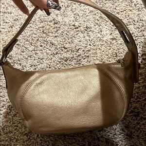 The Sak Gold Leather Shoulder Bag